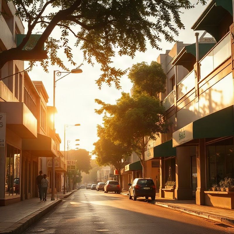 Street-level view of Mumias Road in Kakamega town centre